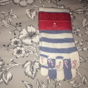 Candy cane toe socks